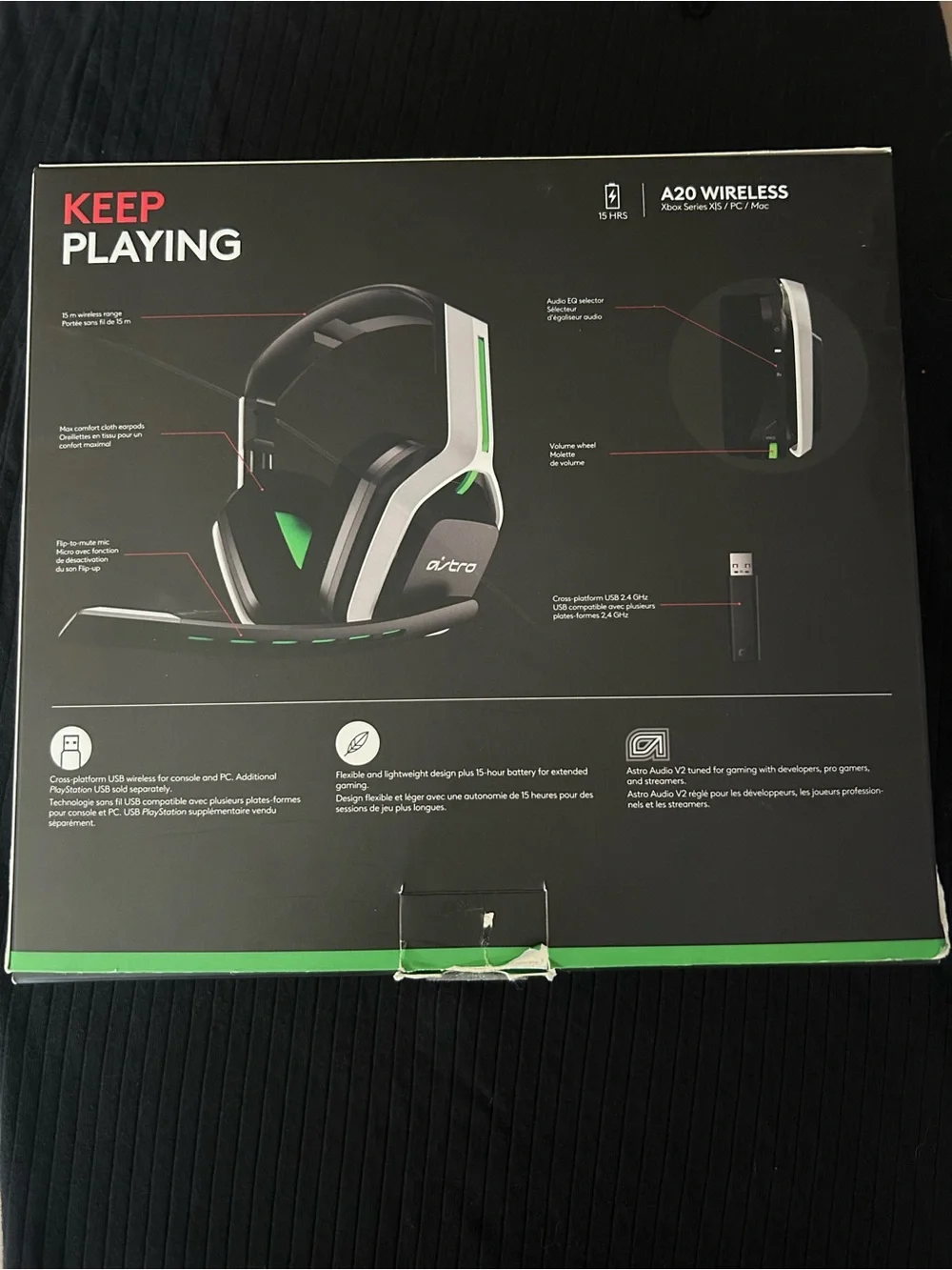 Logitech Astro A20 Wireless Gaming Headset - Black, White & Green